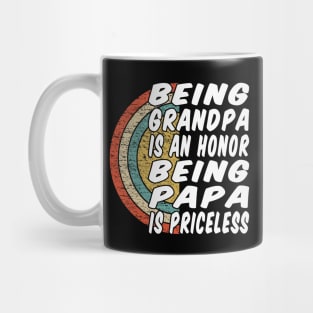 Being Papa Is Priceless Typography Vintage Retro Mug